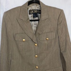 ESCADA 100% Wool Light Brown Jacket, Size 36